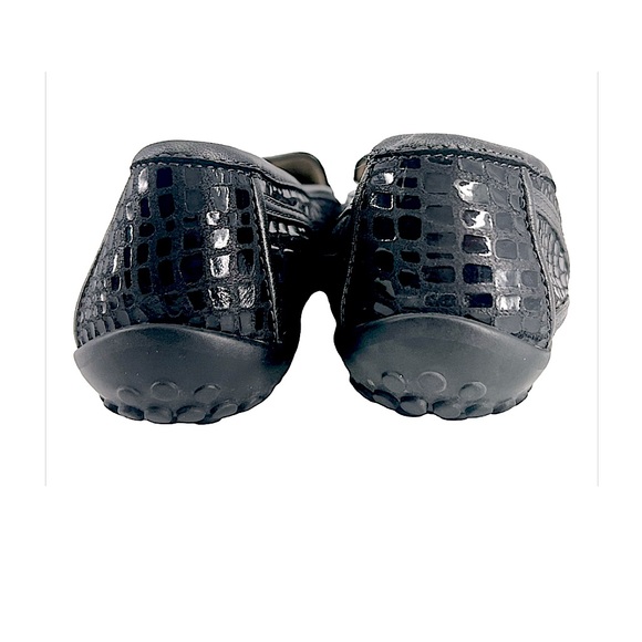 Robert Zur Black Croc Embossed Shiny Driving Loafers Size 8.5 AA - Picture 6 of 7